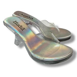 Mudd Clear Iridescent Heels